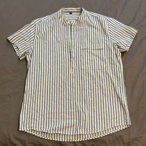 Blue stripped button up shirt